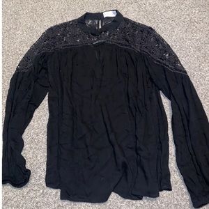Black long sleeve blouse small